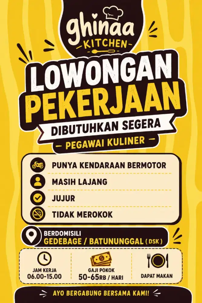 Bismillah butuh segera pegawai