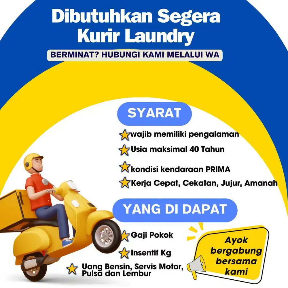 Dicari kurir laundry