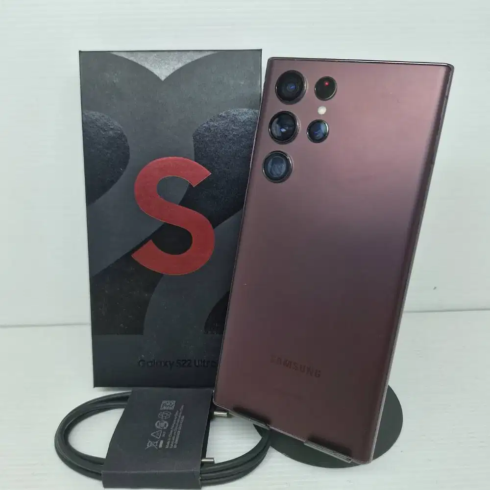 TERMURAH SAMSUNG GALAXY S22 ULTRA 5G 12/256 BURGUNDY KOMPLIT