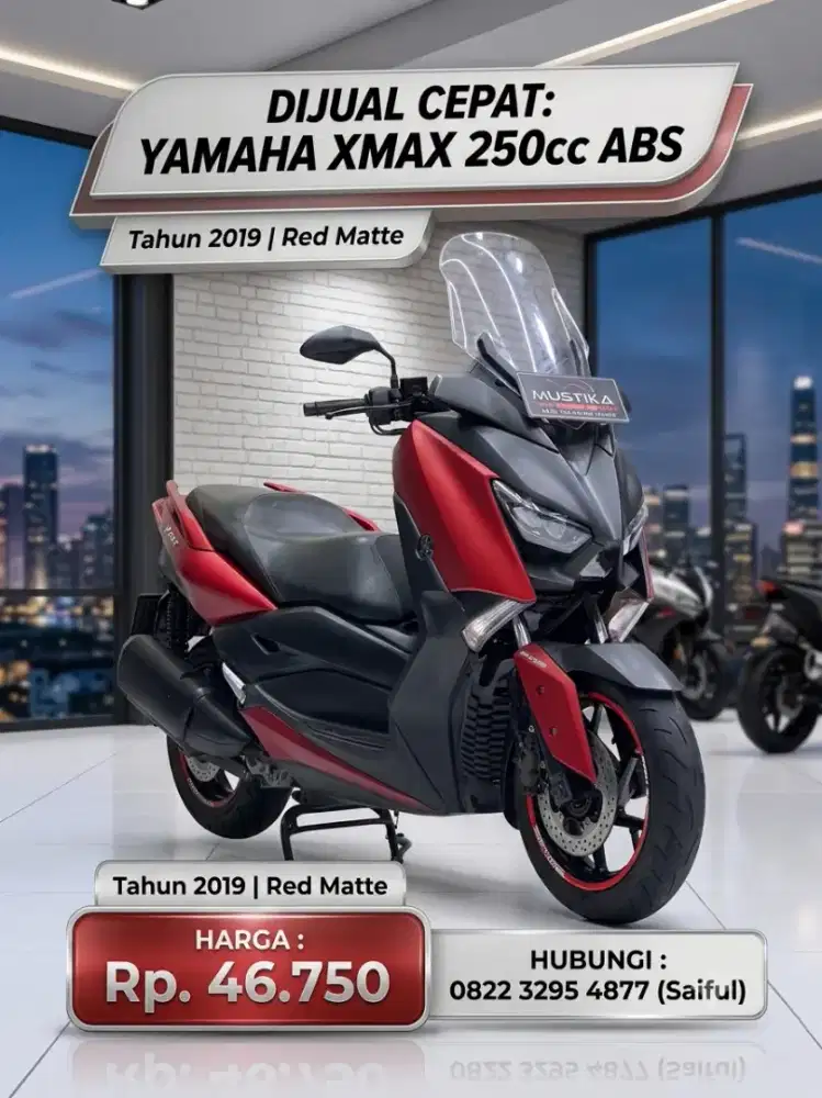 Perfect Condition!!Yamaha X Max 250cc ABS 2019 Red Matte-Mustika