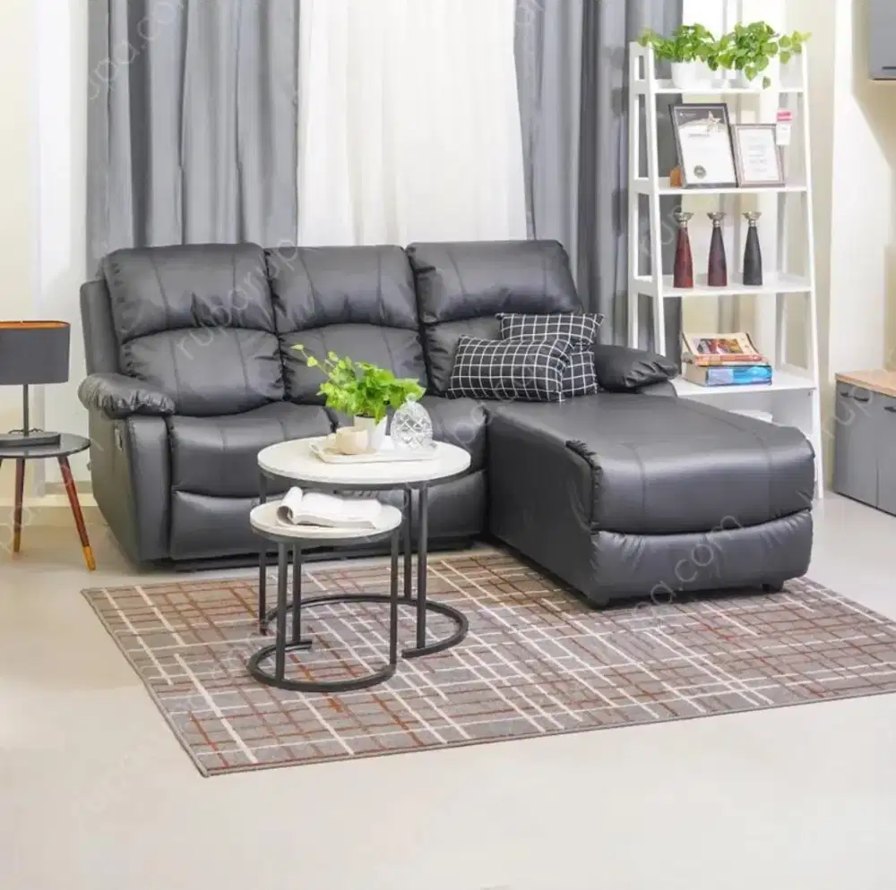 SELMA LIVERTON SOFA L SECTIONAL KULIT - HITAM