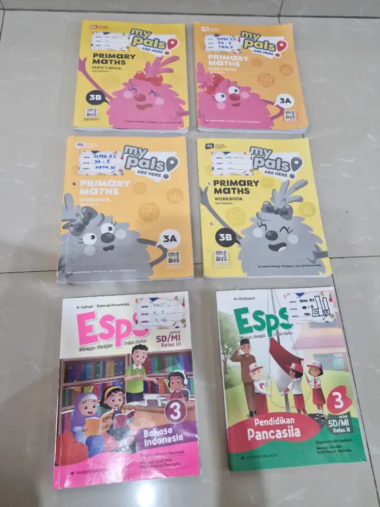BUKU SEKOLAH 3 SD second INTERNASIONAL & ESPS kondisi sngt bagus murah