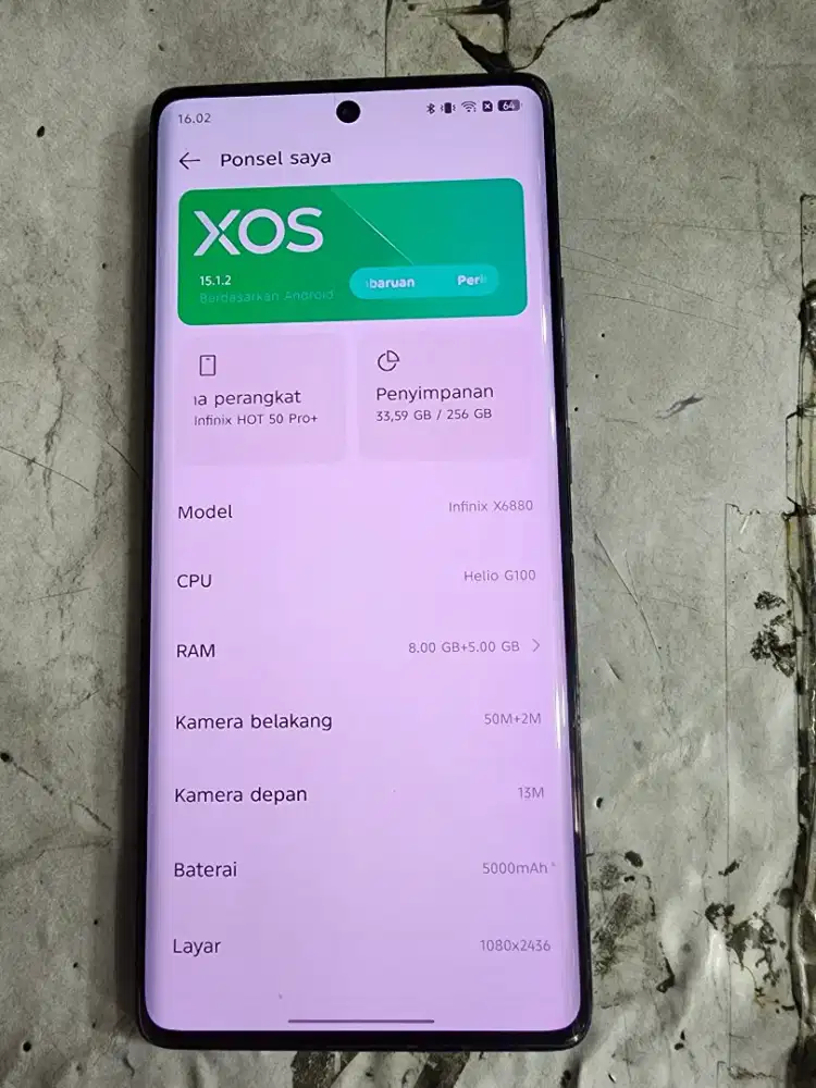 Infinix Hot 50 Pro plus 8+8/256 5G resmi msih bgus bs tker tmabh