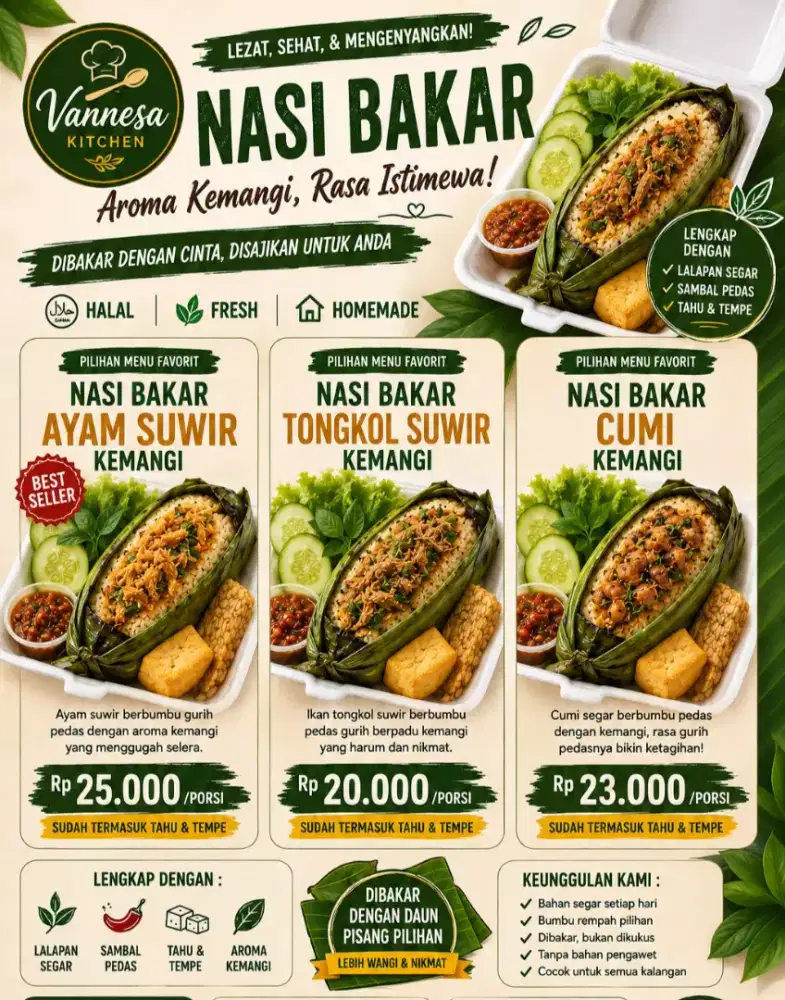 jual nasi bakar varian rasa