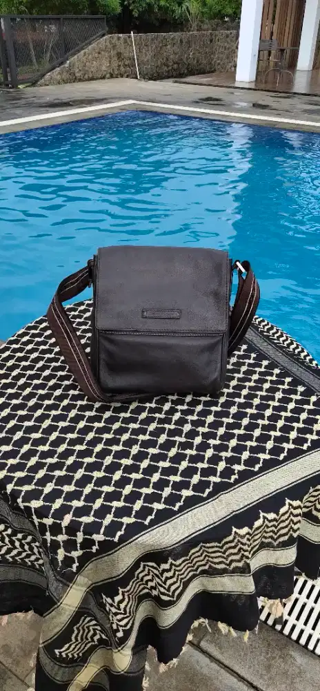 E.Zegna SecondSkin Leather Sling Bag Authentic Made In Italy