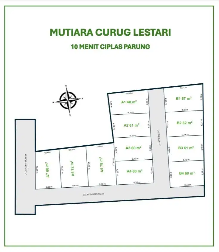 Dijual Kavling SHM Mutiara Curug Lestari | Mulai 60 m² | Tanah Datar
