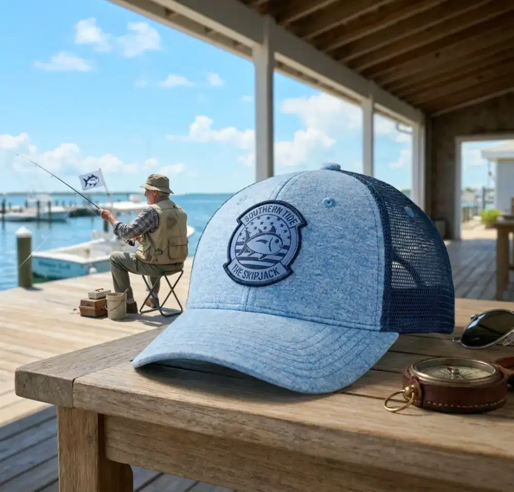 Topi Trucker Mancing Ikan Southern Tide Original Second Warna Biru