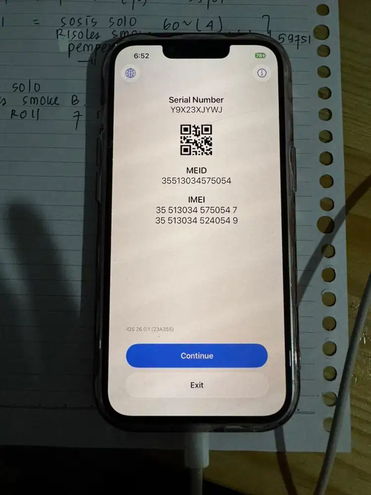 Iphone 13 256 GB Lock Icloud White Putih 256GB