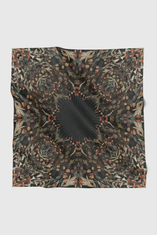 Tulip Voile Square -Crow By Buttonscarves