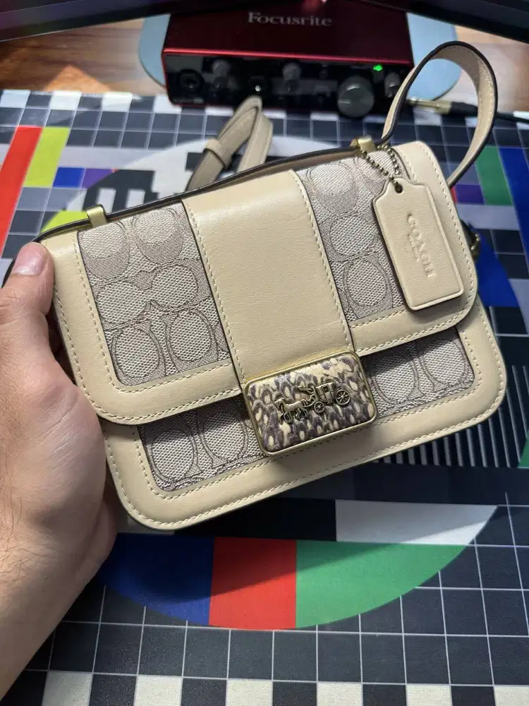 Tas Coach Alie Shoulder Bag Signature Jacquard Authentic
