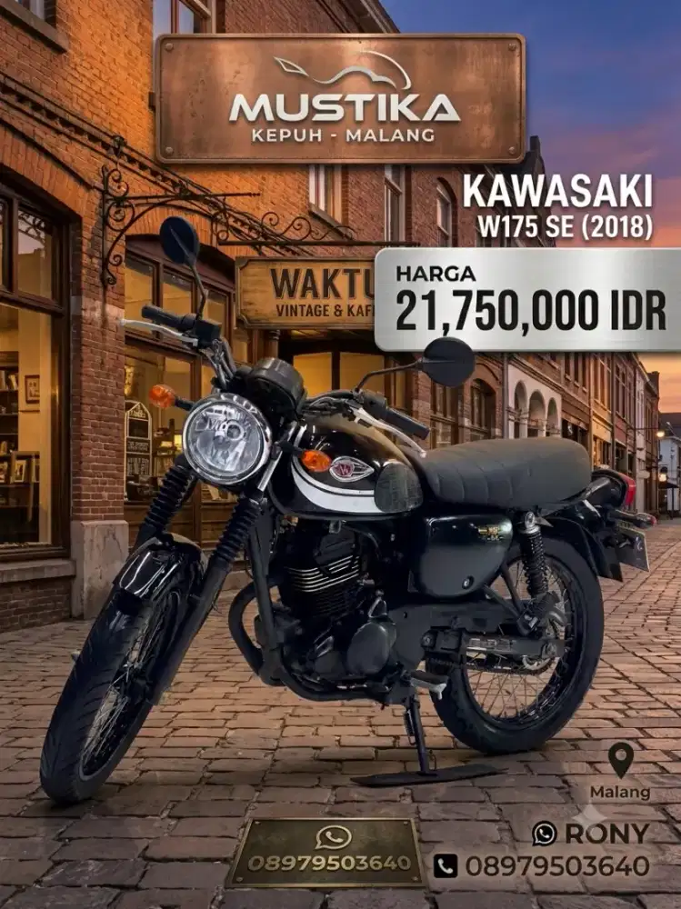 READY‼️ KAWASAKI W175 SE TH 2018 BLACK GLOSSY MULUS SIAP PAKAI