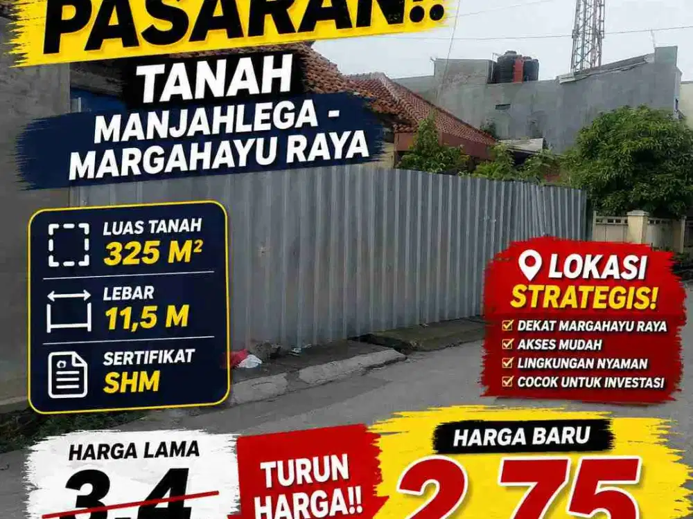Tanah Di bawah Pasaran di Manjahlega Margahayu Bandung