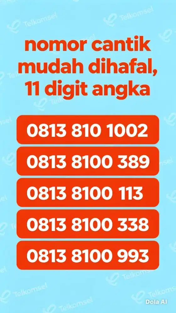 Nomor cantik telkomsel 11 angka