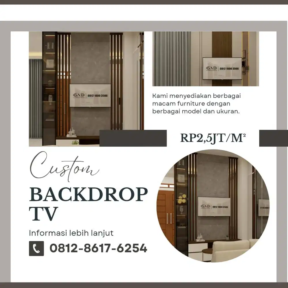 CUSTOM BACKDROP TV MINIMALIST RUANG KELUARGA