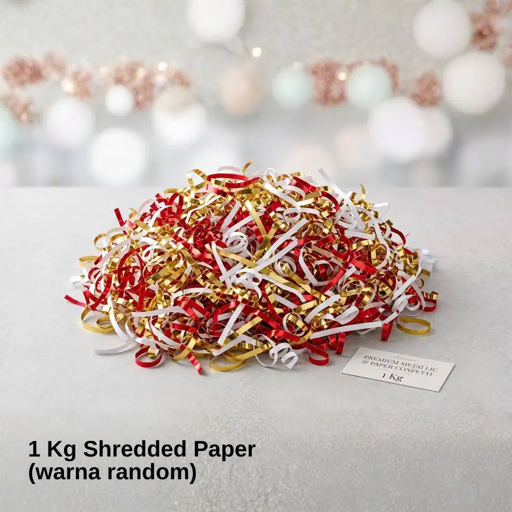 1 KG Shredded Paper | Kertas Cacah Warna Premium | Kertas Potong Warna