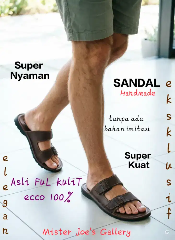 SANDAL KULIT Super Asli FuL KuliT ecco100%, Elegan, Eksklusif, Nyaman