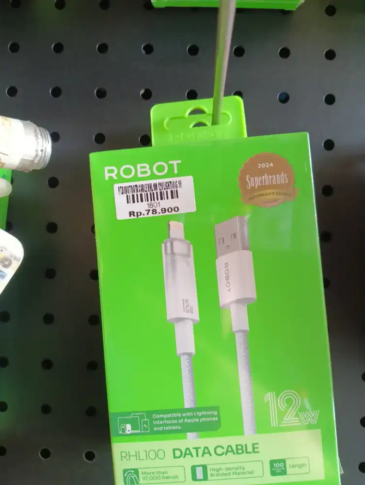 ROBOT DATA CABLE BHL100 12W LIGHTNING | ATLANTIS DAHSYAT
