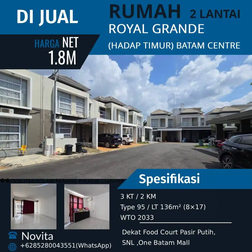 Rumah 2 Lantai Standard Developer Butuh Renovasi  ROYAL GRANDE