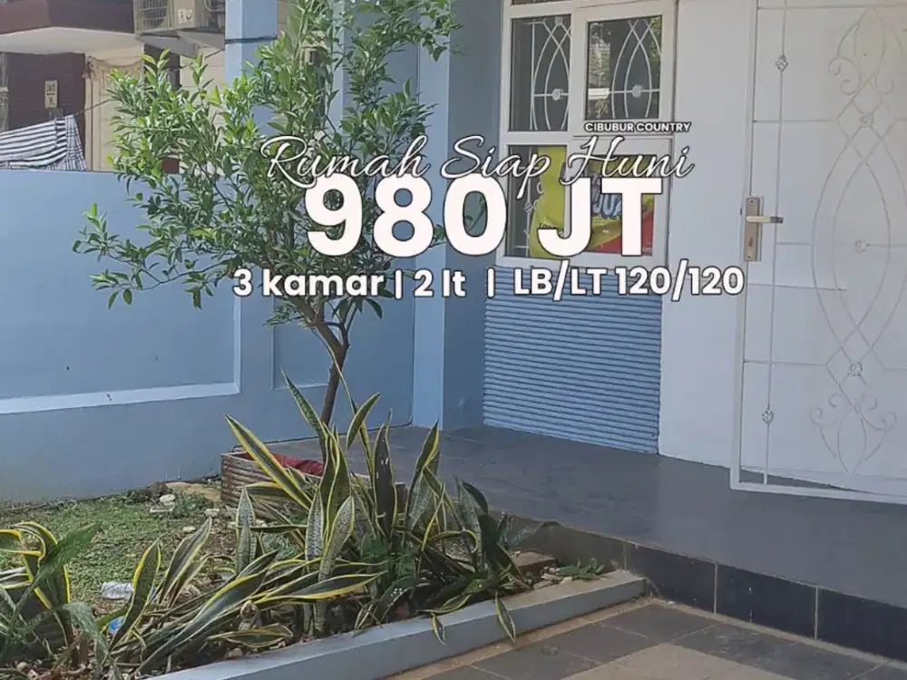 *DAPATKAN RUMAH 2 LT LUAS 120M² DI CIBUBUR COUNTRY DIBAWAH 1M! *