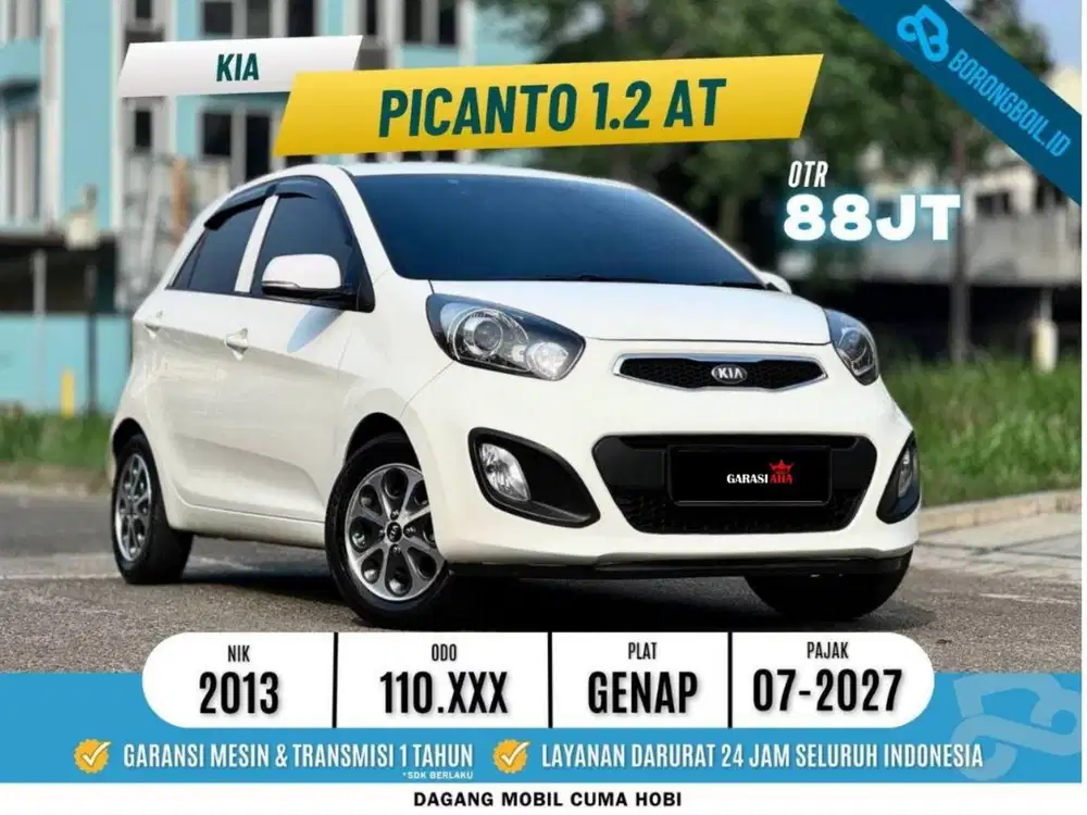 Kia picanto 1.2 AT 2013 Putih Low KM Agya yaris march