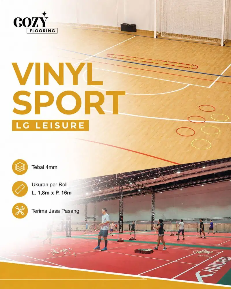 Vinyl Roll Sport LG Leisure 4mm Lantai Olahraga Indoor | Lantai vinyl