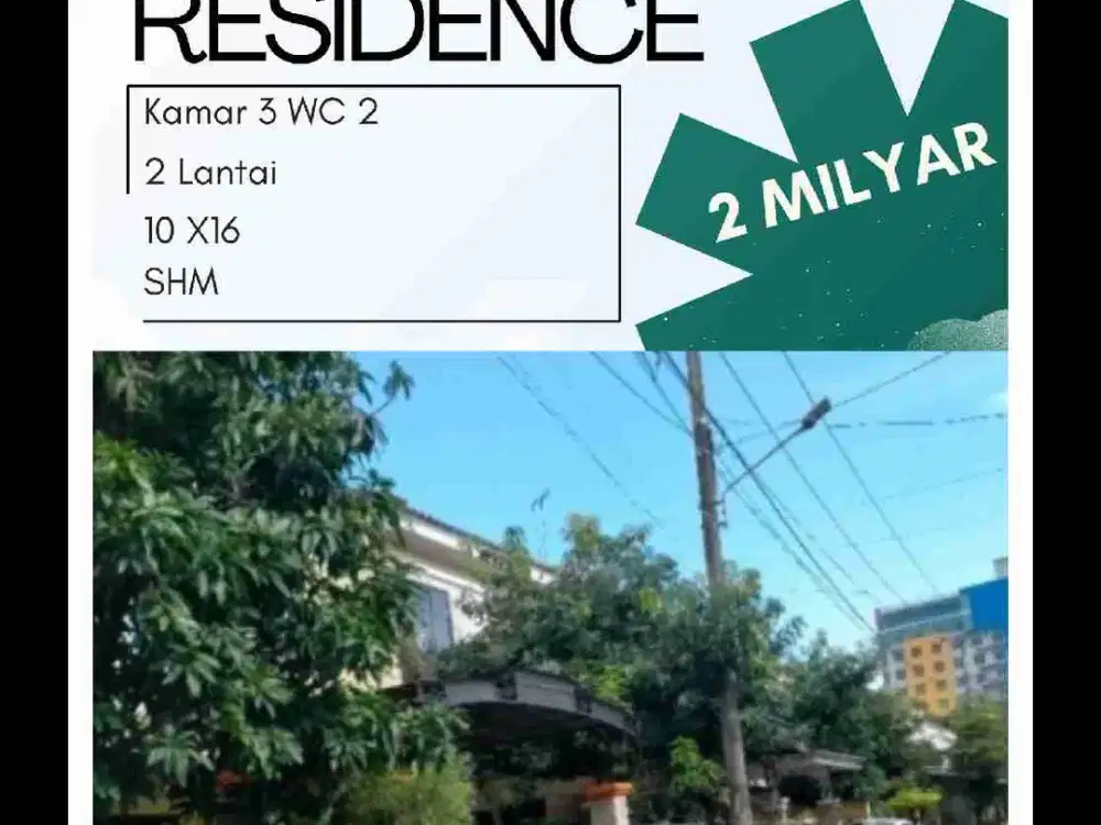 Anging Mammiri Residence 
Blok A Bagian Depan 
10X16, 2 Lantai
3 Kamar Tidur 
2 Kamar Mandi 
R. Tamu
Dapur
Rp. 2 MILYAR