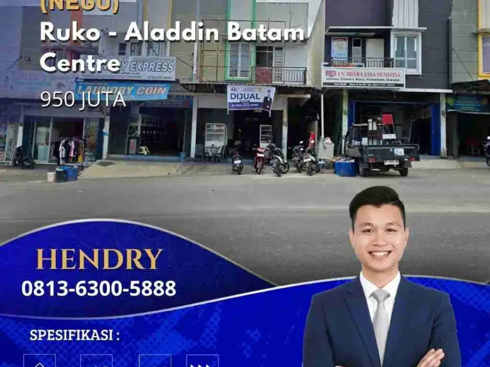 Dijual Cepat Butuh Uang Ruko Aladdin Batam Center