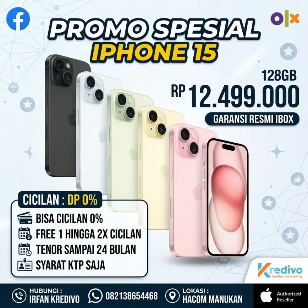 iPhone 15 128GB Garansi Resmi iBox - Bisa Cicilan 0% Tanpa DP!