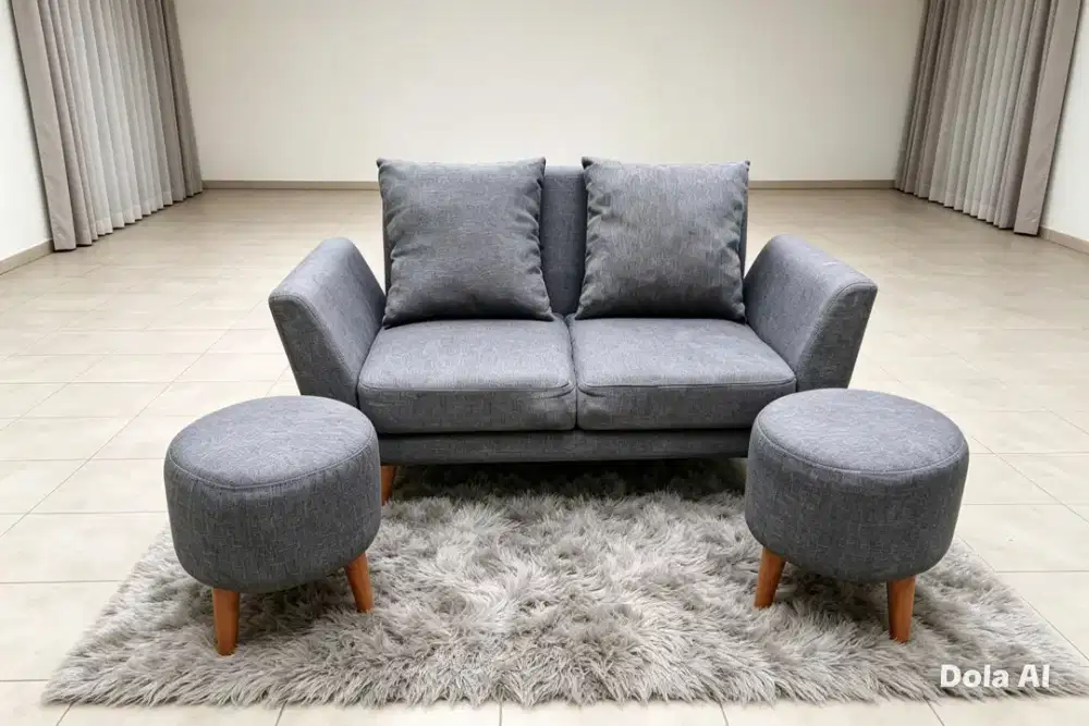Sofa retro 2 seater Dan 2 pcs stoll