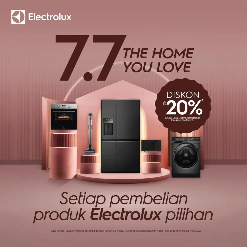 Promo kulkas mesin cuci dispenser water heater electrolux