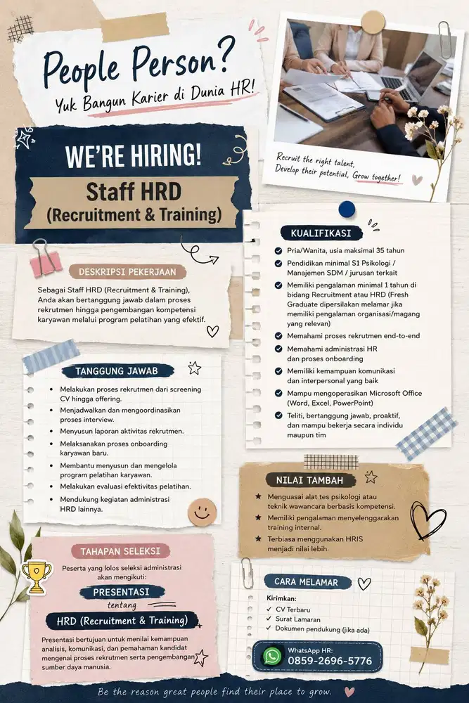 Staff HRD (Recruitment & Training)