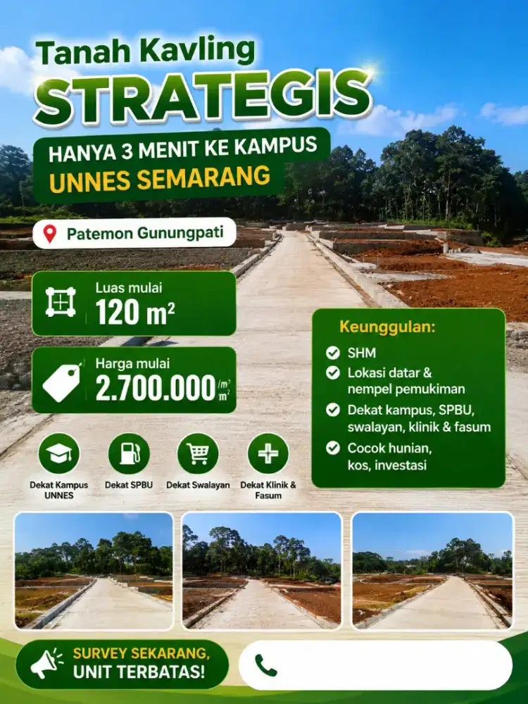 Kavling Unnes Patemon gunungpati