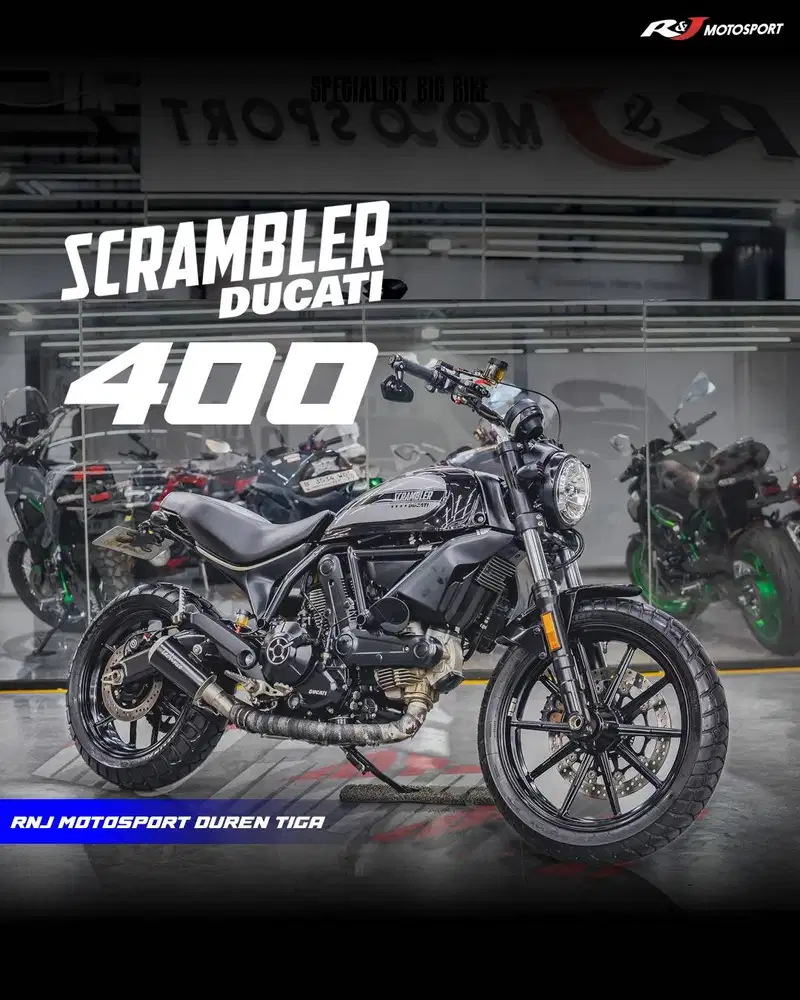 Ducati Scrambler 400 Nik 2017 Odo 11.800an Km Warna Hitam