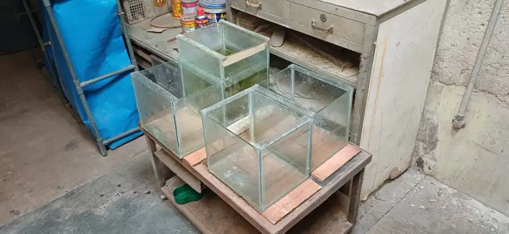 Jual aquarium bekas 23x20x20cm 4pcs.