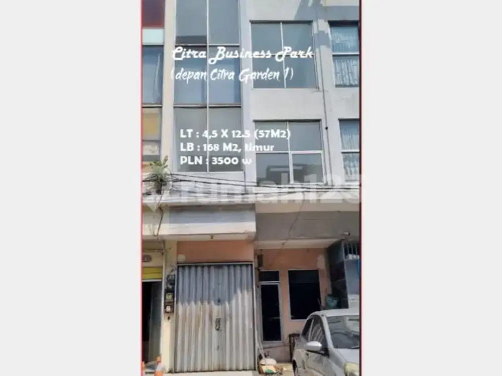Ruko Dijual, LT 61M2(4,5X12.5), LB: 168M2, 3.5Lt ,Timur, SHM , Citra Business Park, Citra Garden 1, Jak-Bar