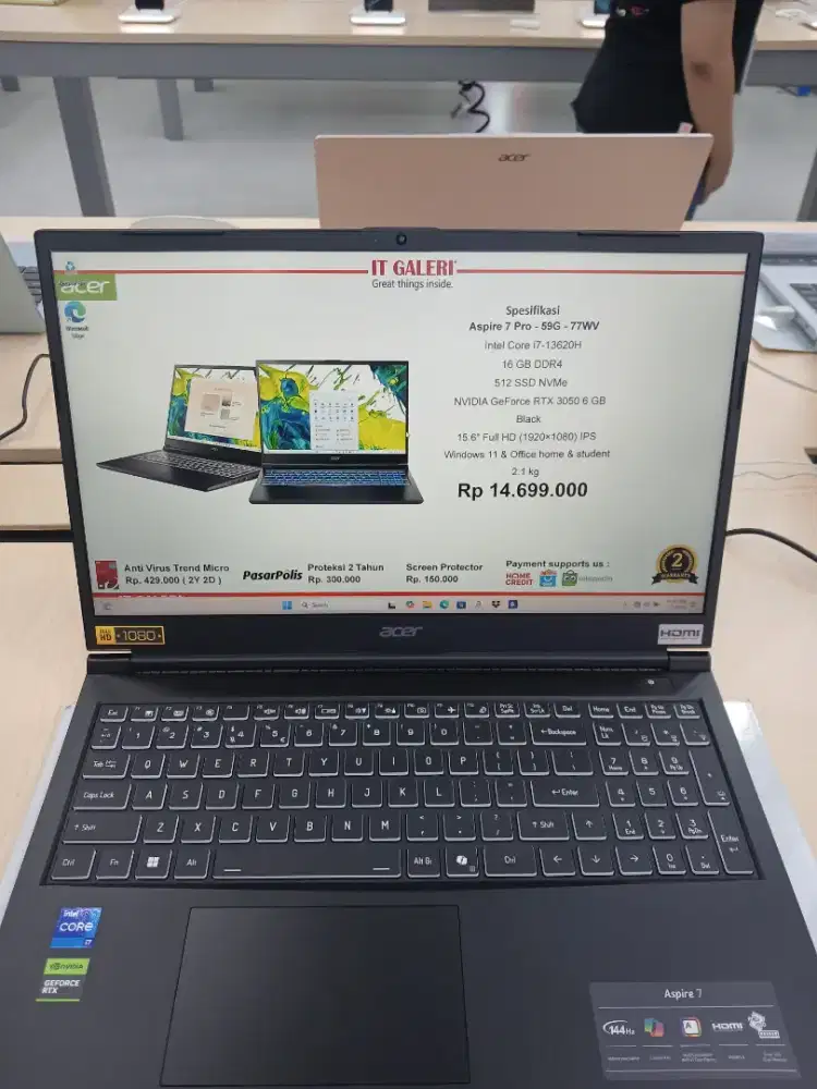 JUAL LAPTOP ACER ASPIRE PRO 77WV