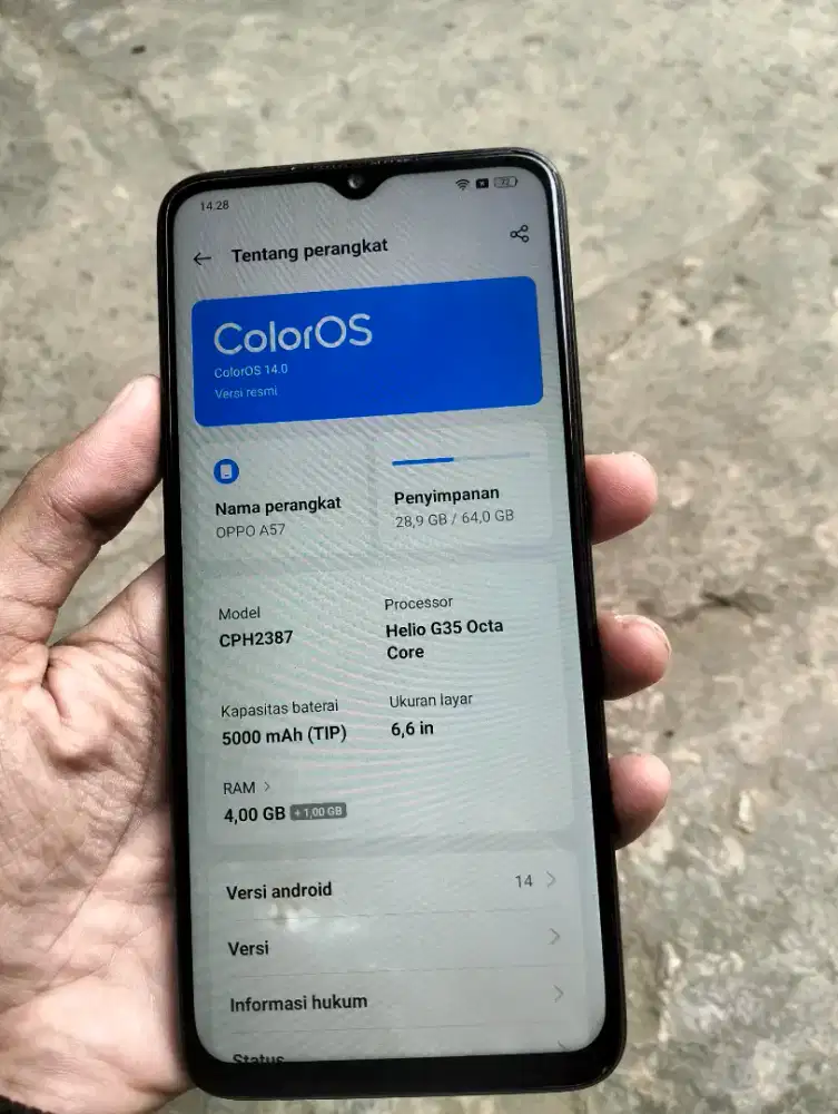 Oppo a57 bekas  set