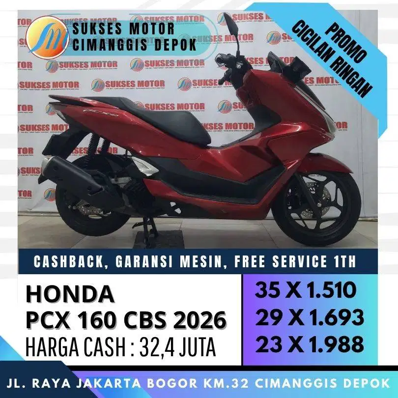 PCX 160 CBS 2026 MULUS CASH KREDIT BISA CC/PAYLTER [SUKSES MOTOR]