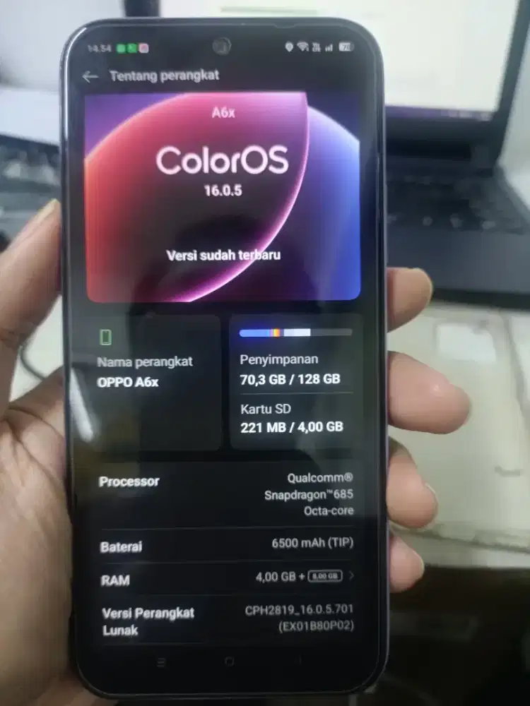 [BU] OPPO A6x RAM 4/64GB [Ungu] - NO MINUS/Siap Pakai/Fullset/6500mAh