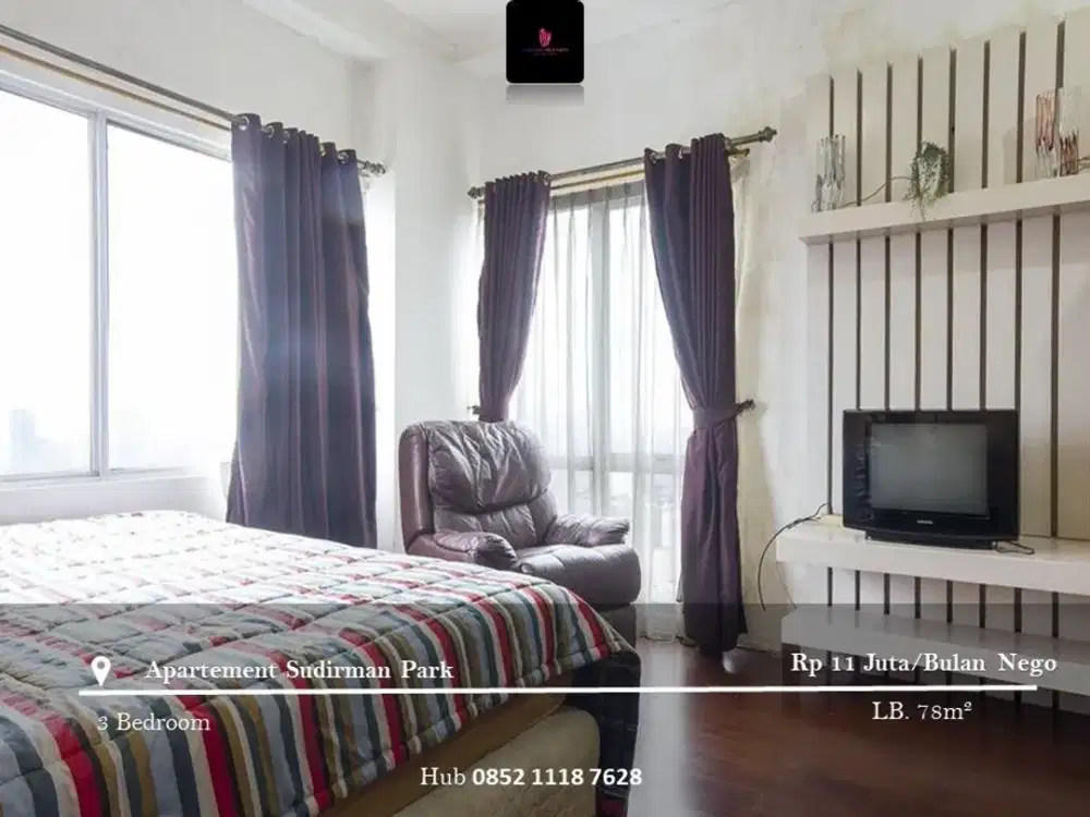 Disewakan Apartement Sudirman Park High Floor 3BR Furnished