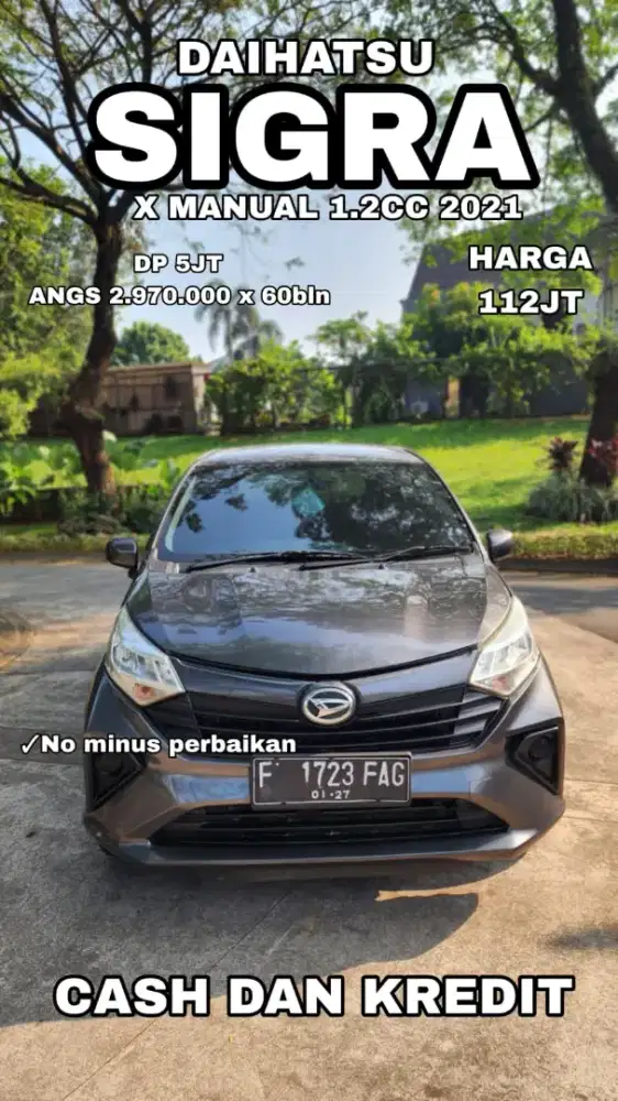 Dp 5jt angs 2,970 × 5th !!! Sigra X 1.2cc Manual wrn abu2 met 2021