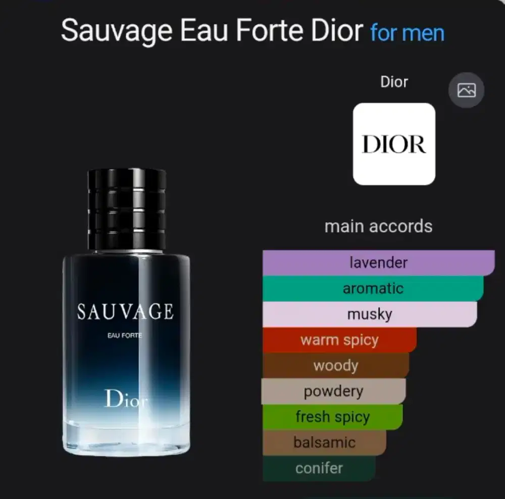Parfum Dior Sauvage Eau Forte. 