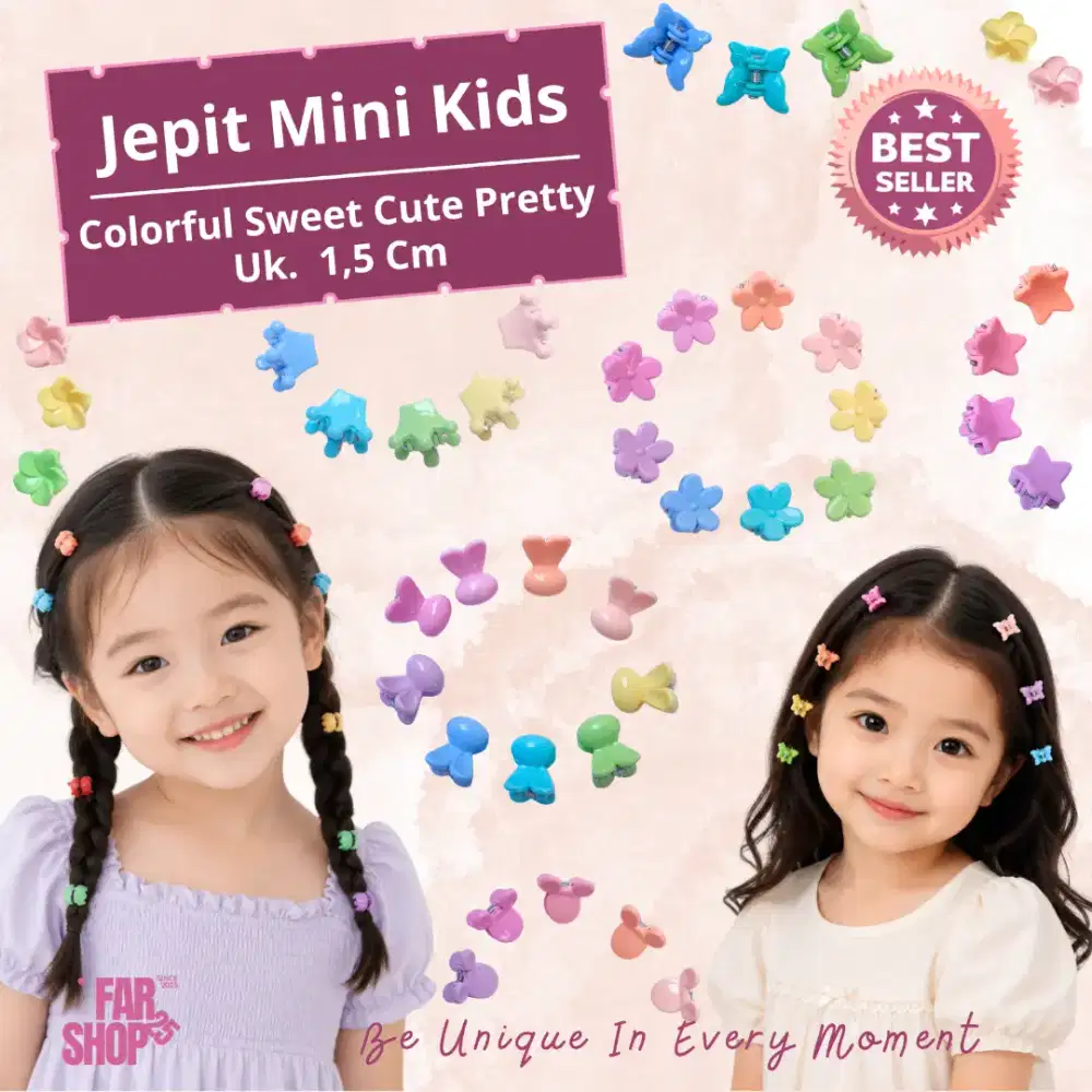Jepit Mini 1,5 Cm Kids Anak Cantik Colorful Sweet Cute Pretty Murah