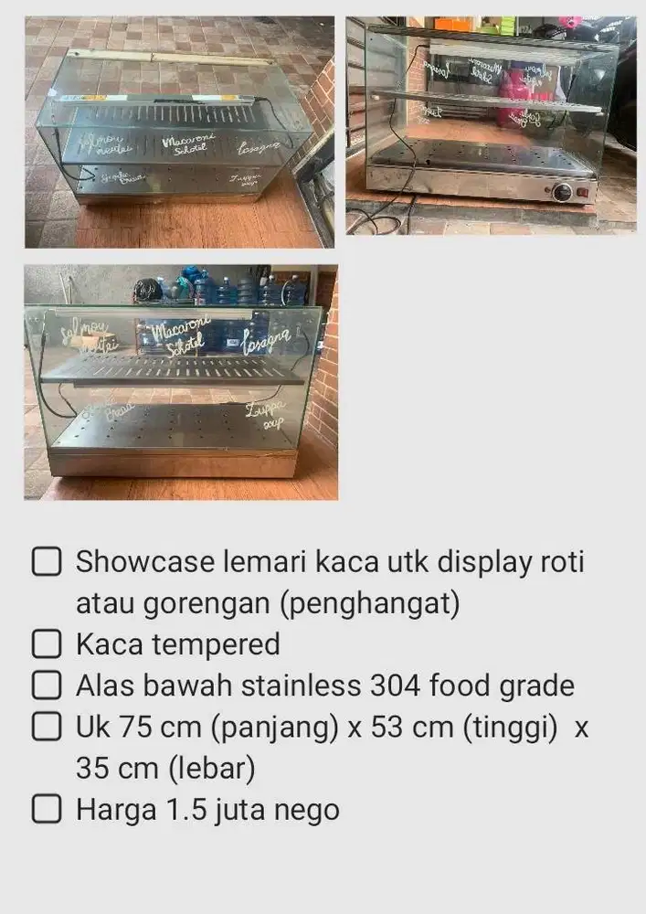 Showcase penghangat roti zuppa lasagna