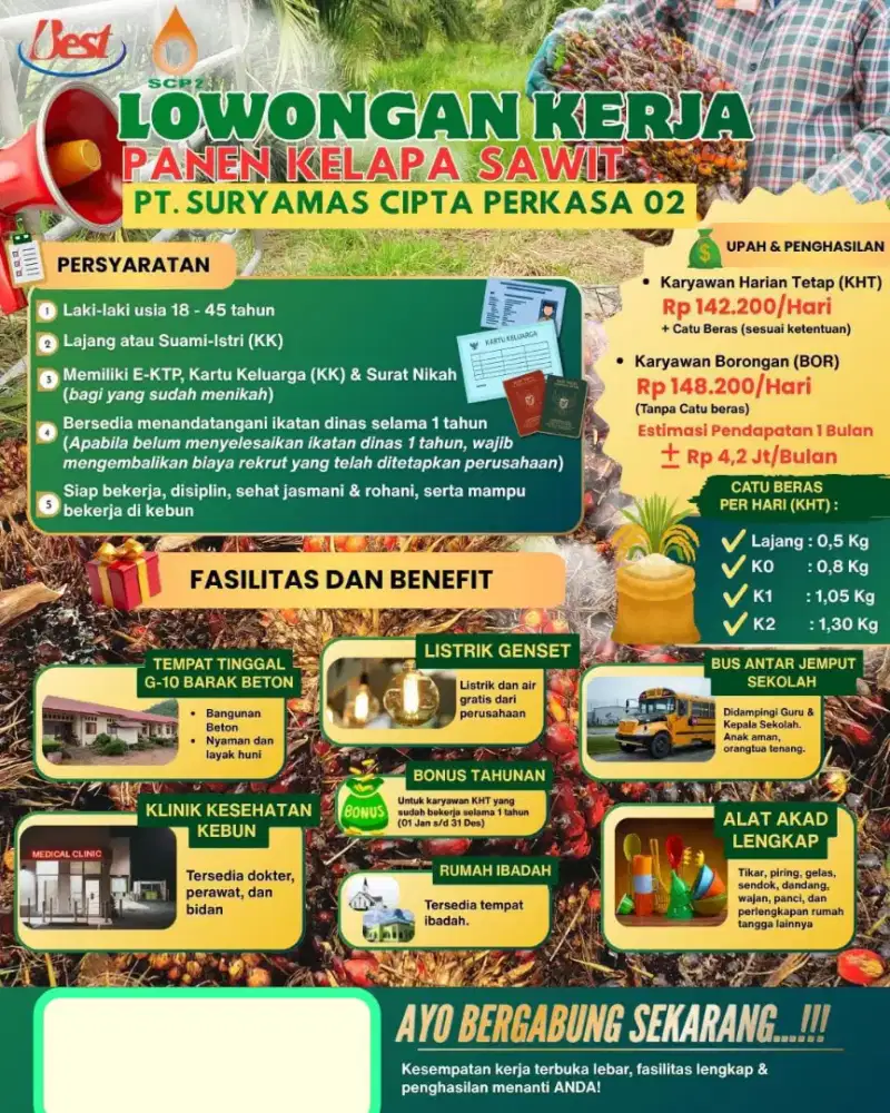 Kerja d kelapa sawit d daerah Kalimantan Barat