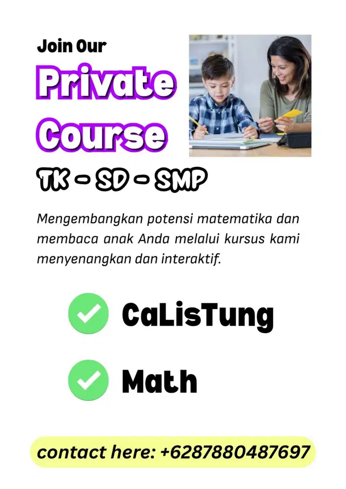CaLisTung-Math Private Course Berkualitas TK-SD-SMP.