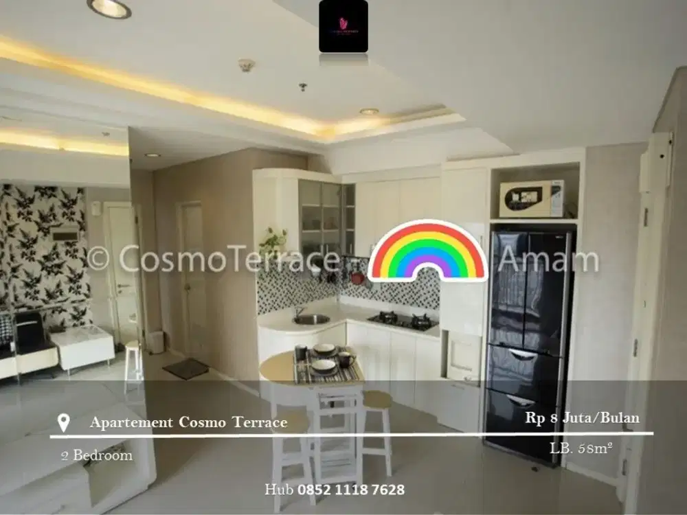Disewakan Apartemen Cosmo Terrace Middle Floor 2BR Furnished View City