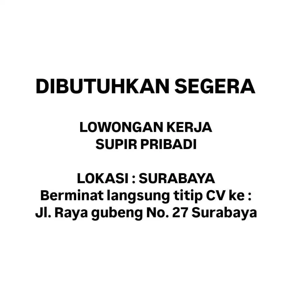 LOWONGAN PEKERJAAN