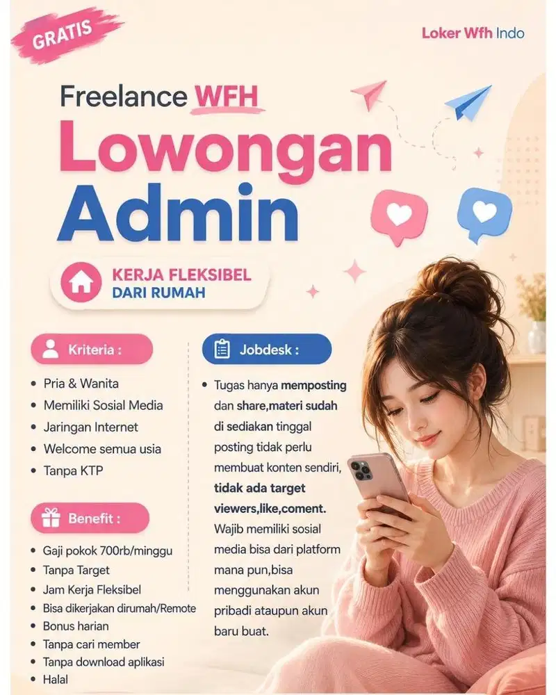 Lowker admin sosmed wfh