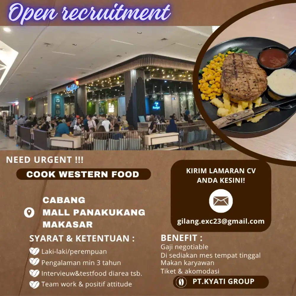 Lowongan kerja staff kitchen